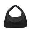 Simple Hand Woven Bag, Women's Fashionable Soft Leather Commuting Shoulder Bag, Versatile and Large Capacity