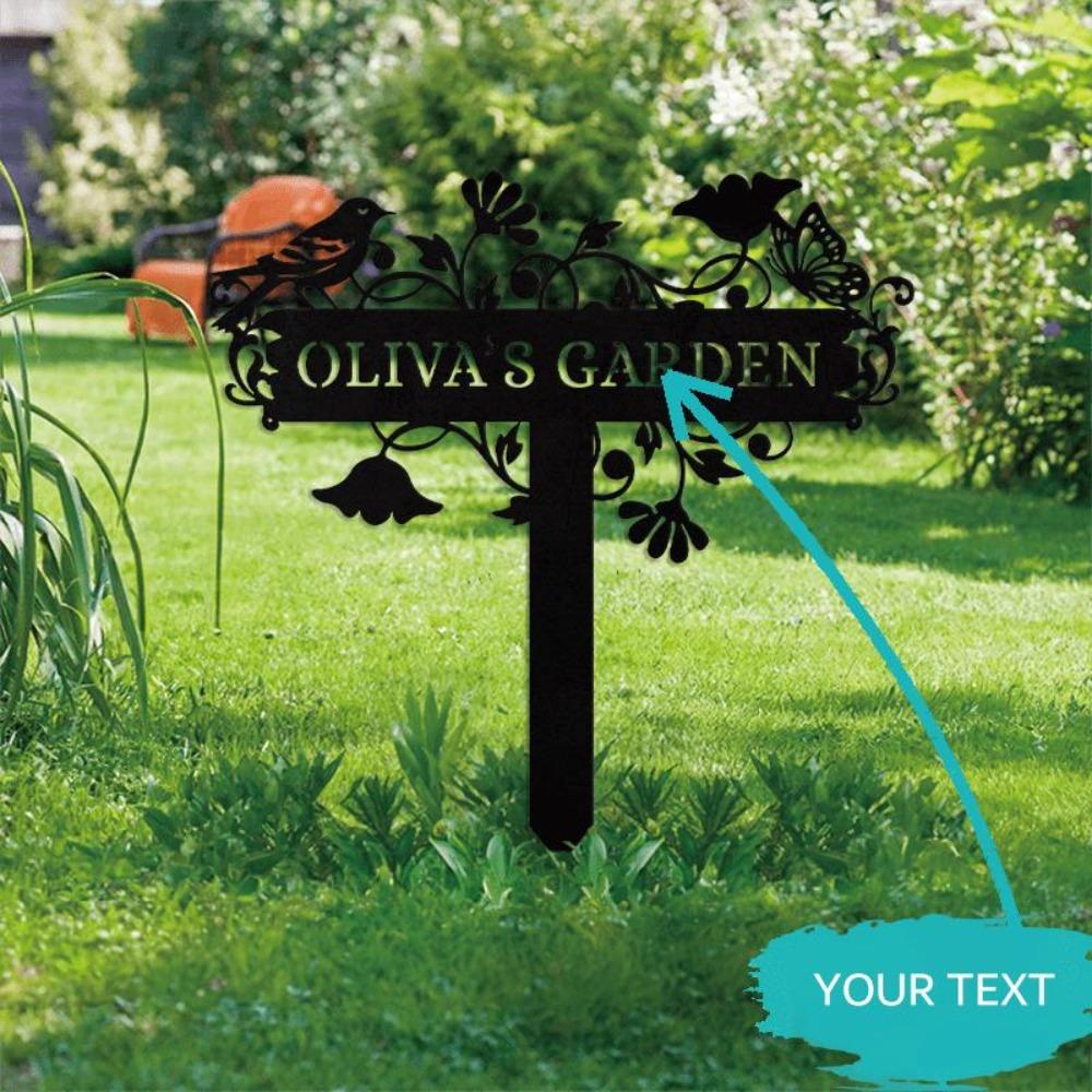 

Custom Metal Bird Garden Stakes, Grandma Gift, Flower Bed Decor, Yard Art Sign 12inch/30cm
