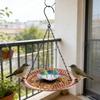 Vintage Design Hanging Bird Feeder Decorative Bird Bathtub Durable Bird Food Container  Courtyard