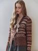 Maxza Gradient Fair Isle Glitter Hairy Cardigan