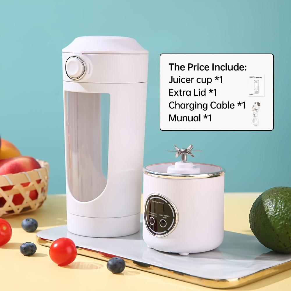 Portable USB Rechargeable Blender with LED Display - Compact 18.6 Oz Citrus Juicer, 700ml Capacity, Ideal for Smoothies and Shakes, Dual Lid Design