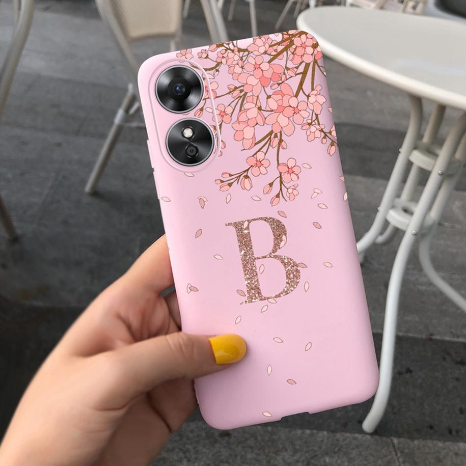 For Oppo A17 Case CPH2477 Luxury Letters Cover Soft Silicone Phone Case For Oppo A17K A 17 OppoA17 Back Cover 6.56'' Fundas Capa