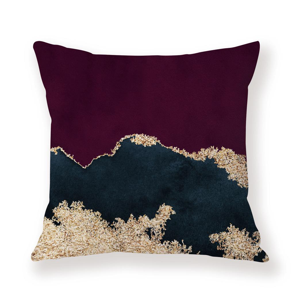 Watercolor Ins Wind Flashing Plush Pillowcase Contrasting Color Creative Model Room Decoration Pillow Car Sofa