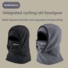 Polar Fleece Outdoor Warm Hat, Scarf Integrated Cycling Mask, Winter Sports Skiing Headgear, Neck Protection, Windproof and Cold Proof