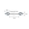 1Pc Right Grand ASTM F136 Titanium Teardrop CZ Nipple Ring 14G Threadless Push Pin Straight Barbell Piercing Body Jewelry