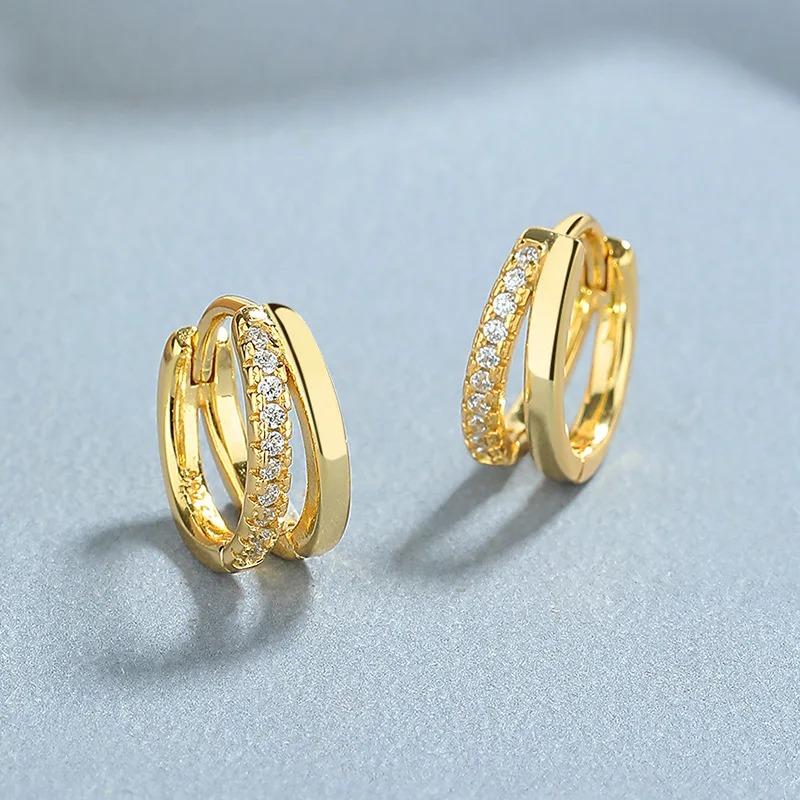 925 Sterling Silver Small Hoop Earrings For Women Luxury Elegant Love Heart Cubic Zirconia Earring Classic Party Wedding Jewelry