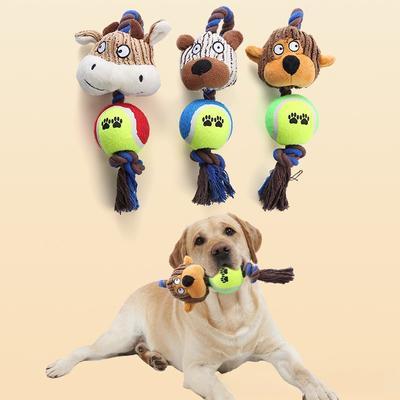 Pet Toys Cat and Dog Toys Corduroy Tennis Cotton Rope Dog Tearing Teeth Pet Supplies Dog Interaction