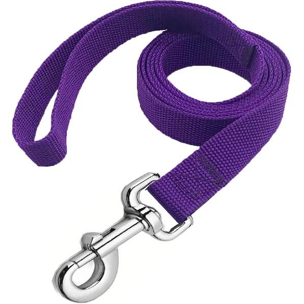 

Прочный нейлоновый поводок для собак, поводки для собак длиной 4 фута/5 футов/6 футов для средних и крупных собак (4 фута, фиолетовый)