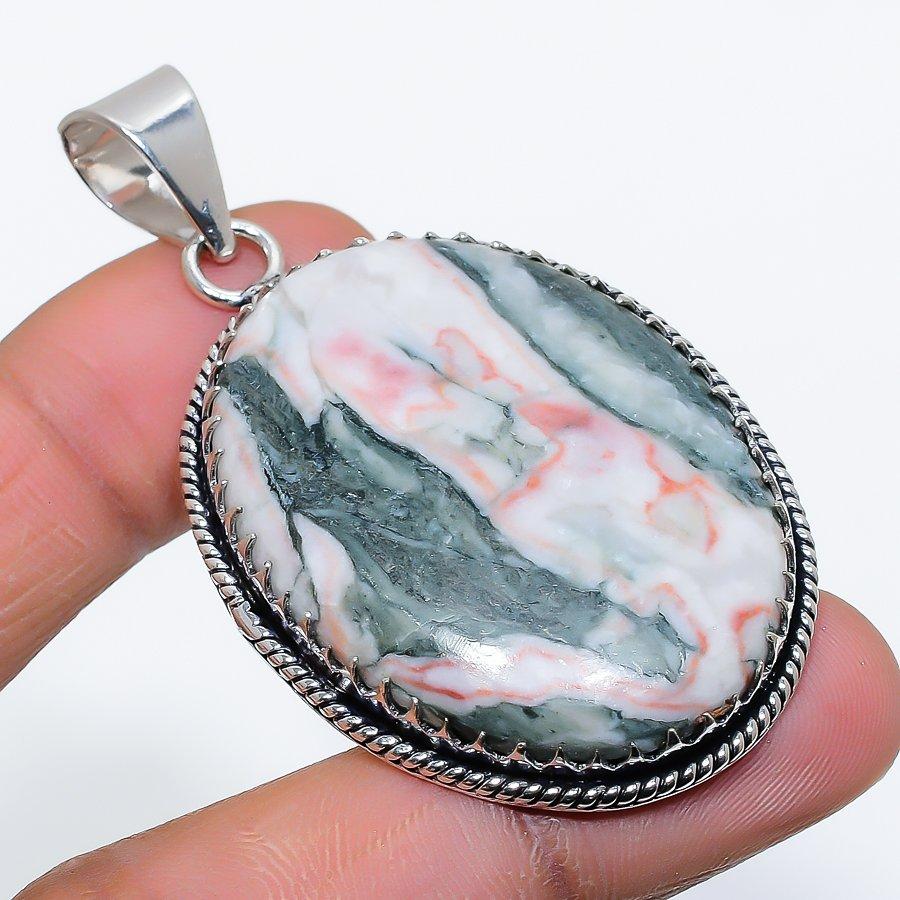

Pinolith Gemstone Handmade 925 Sterling Silver Jewelry Pendant 2.32 SU-9938