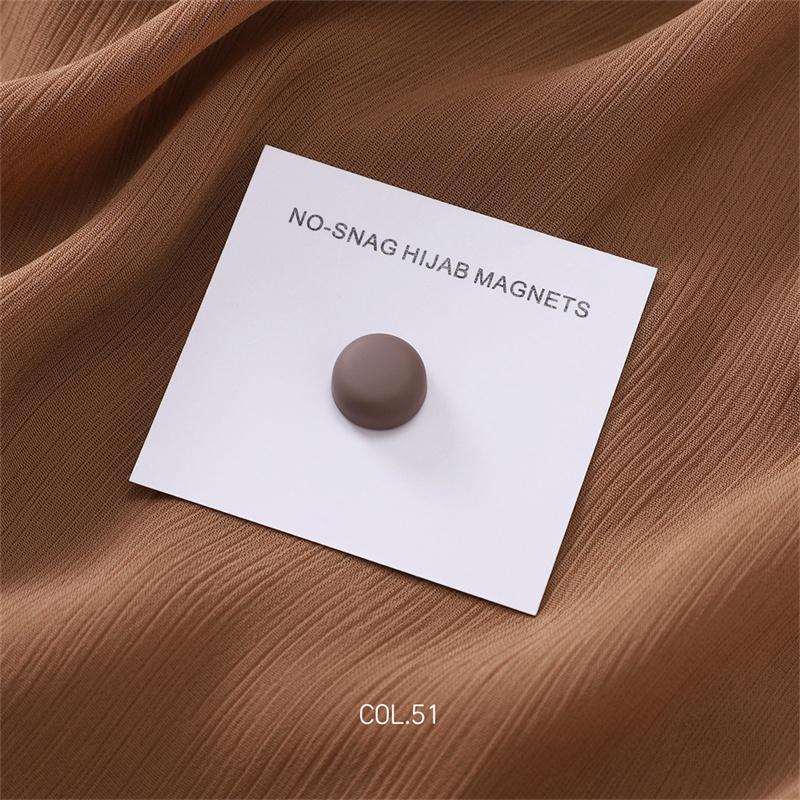 New 54color Matte Silk Scarf Hijab Magnet Brooch Strong Magnetic Buttons Round Shawl Dual-use Collar Clip Cufflinks