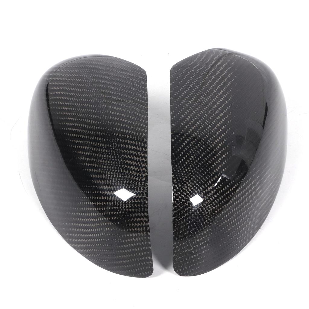 Pair Rearview Wing Mirror Cover Carbon Fiber Sticker Trim Fit for Smart Fortwo 2009‑2014