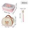 2 Compartment 304 Stainless Steel Bento Lunch Box With Spoon 530/850ML Portable Heatable Food Container For Kids Students School