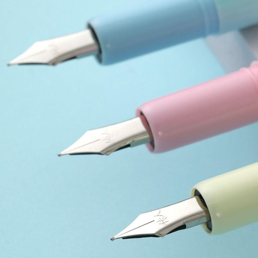 (1 Pen 4 Ink Sacs 1 Pen Cap) Fountain Pen Set 0.38mm Ink Writing Pen Erasable Fountain Pen  Student