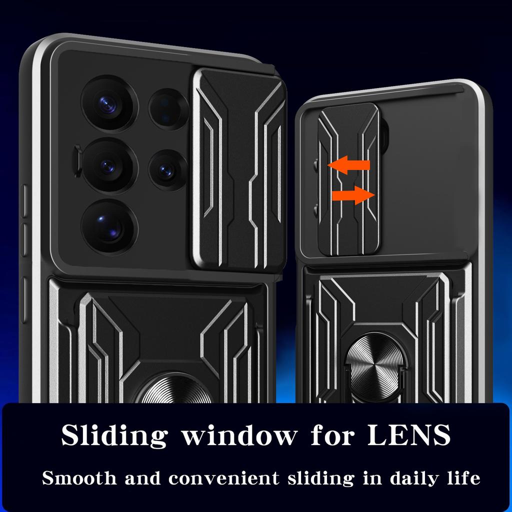 For Samsung Galaxy S25 Ultra Case PC+TPU Kickstand Phone Back Cover with Camera Slider