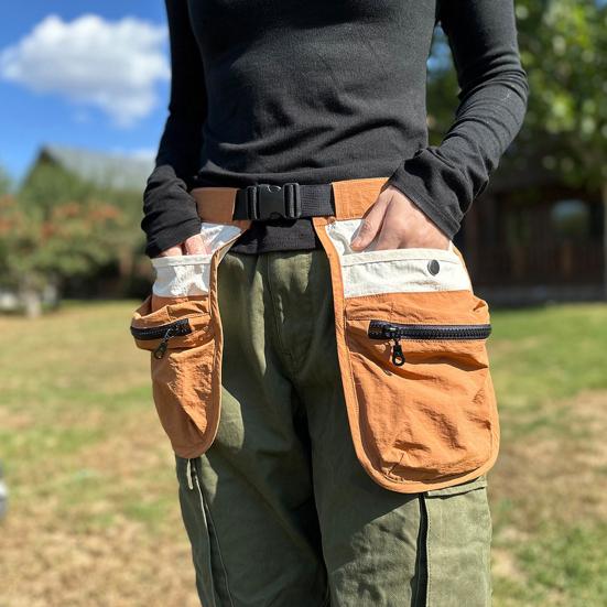 Waist Belt Apron Bag Multi-pocket Waist Pack with Belt Garden Tools Organizer Apron Bag for Hair Stylist Pet Trainer Waiter