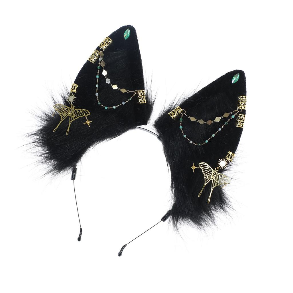 Dark Series Exotic Wolf Ear Hairband Roleplay Anime Costume Hairhoop Masquerades Headpiece Anime Event Head Accessories