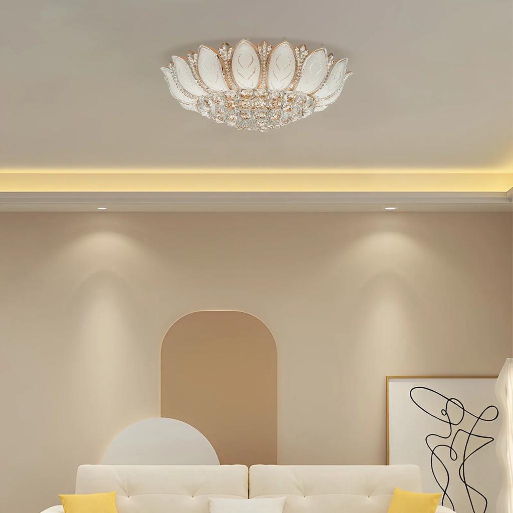 Bymaocar Lotus Shaped Lamp Ceiling Light E12 Holder, Indoor Lighting Fixture for Bedrooms, Corridors & Dining Rooms of 215.28ft²