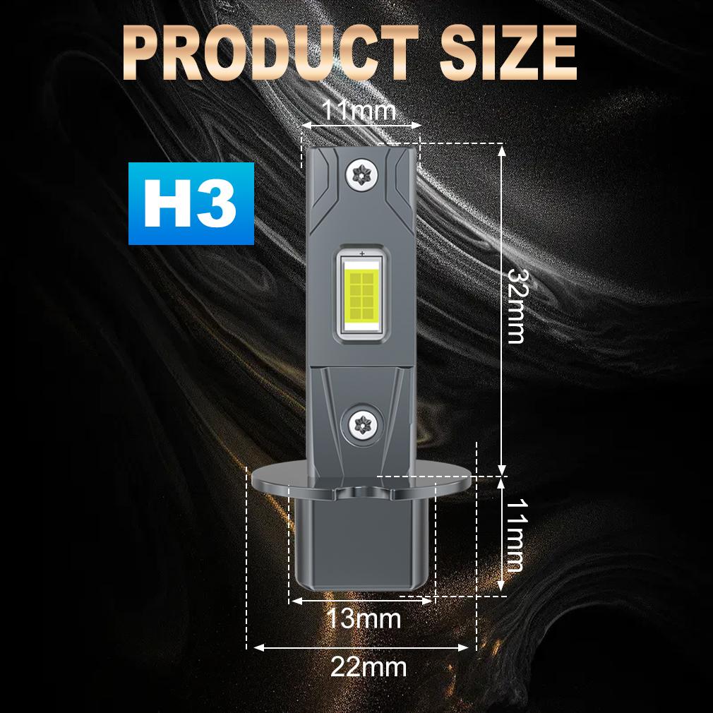 2 buc Becuri LED H3 Canbus Fără Ventil Fază Lungă 6500K Alb Mașină LED Far de Ceață Lampă de Condus DRL Fără Ventil 12V Design Mini