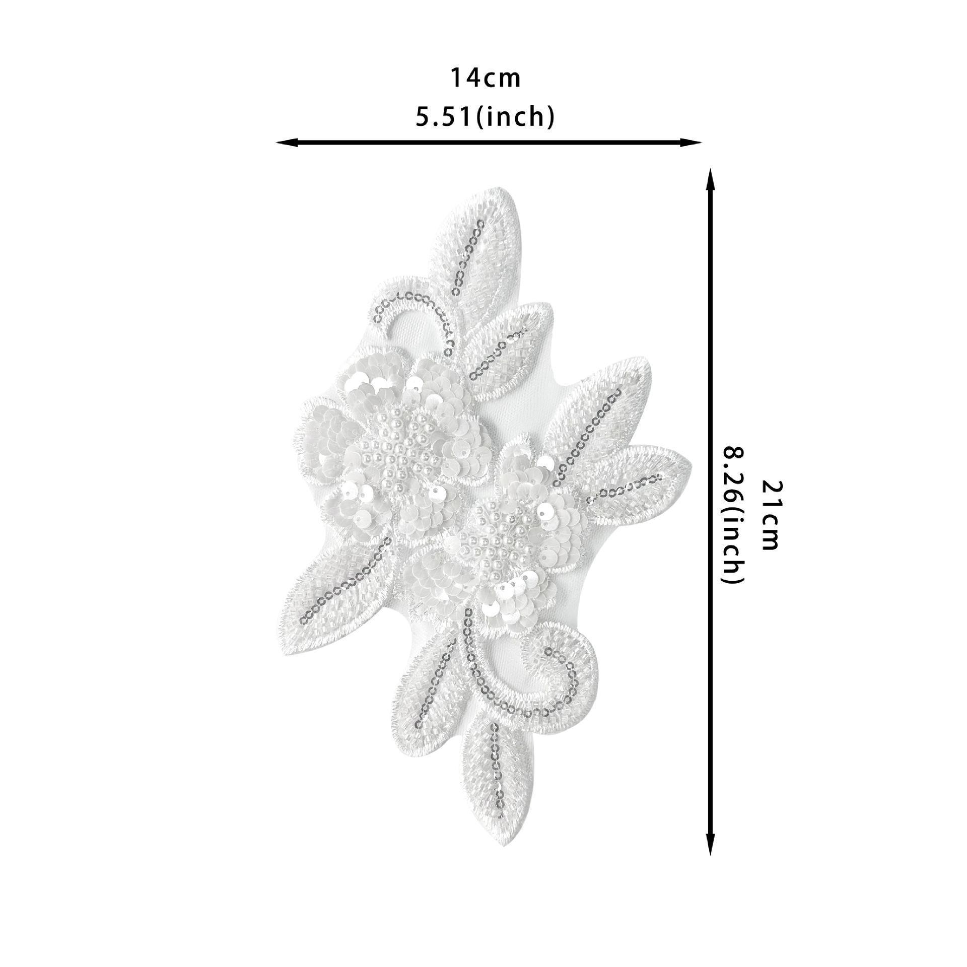 

Белый Ручной работы Бисер Пайетки Трехмерная Аппликация Цветка Одежда Платье Свадебное Украшение Тканевая Наклейка Аксессуары H6122 white, one unilateral random delivery.
