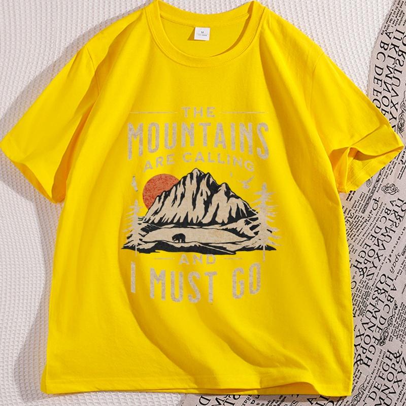 Retro The Mountains Are Calling Tshirt Hiking T Shirt Camping Travel Tshirt Nature Lover Camping Vacation Tshirt Clothes