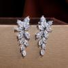 CAOSHI Stylish Wedding Zircon Drop Earrings for Women Graceful Luxury Copper Color Bright Zirconia Pendant Accessories Gifts