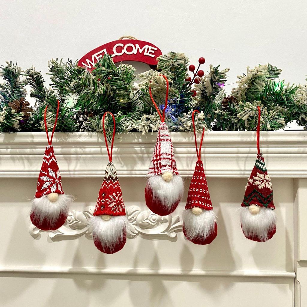 Faceless Gnomes Christmas Tree Ornaments: Small New Year Charms