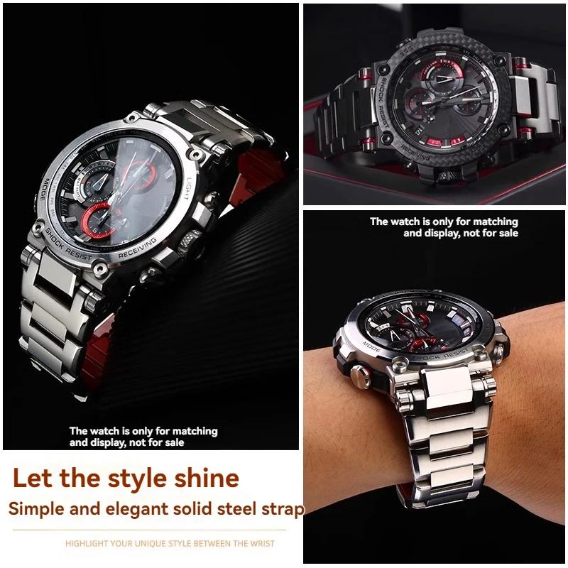 MTG-B1000 MTG-B2000 Metal Watchband for Casio G-SHOCK Strap Undead Bird MTGB2000 B1000 5544 Stainless Steel Watch Strap Bracelet