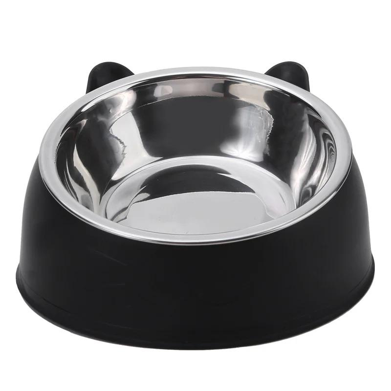 Cat Bowl Lovely Creative Inclined Kitten Puppy Food Feeding Bowls Stainless Steel Cats Drinking Feeder Pet Dogs Cats Feeders