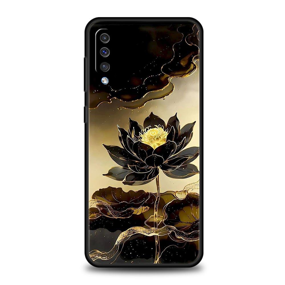 Phone Case For Samsung A56 A36 A26 A24 A12 A14 A16 A50 A70 A20E A10S A22 A40 A34 A54 A42 A52 5G A04s A06 Cover Lotus Pattern