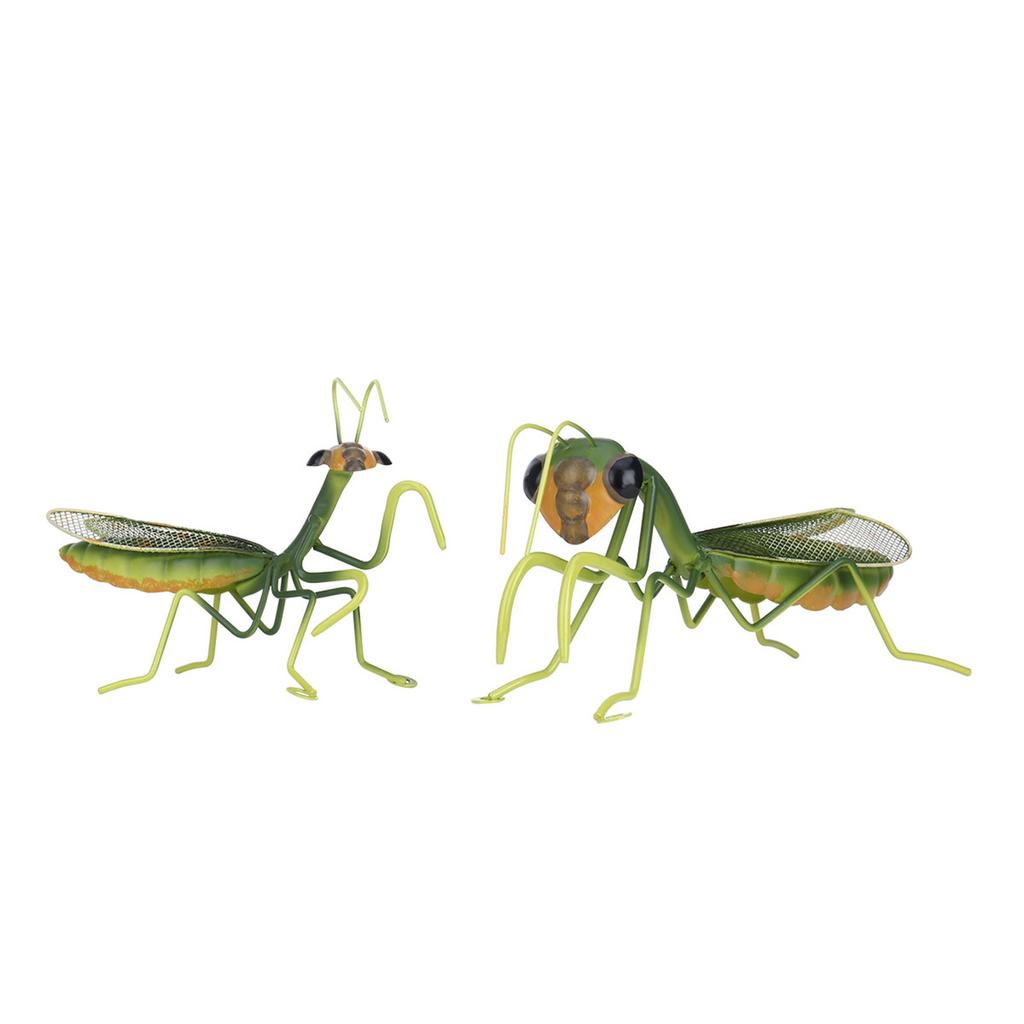 Tooarts Praying Mantis Wall Ornaments Iron Insects Mini Animal Craft Garden Micro Landscape Photography Props