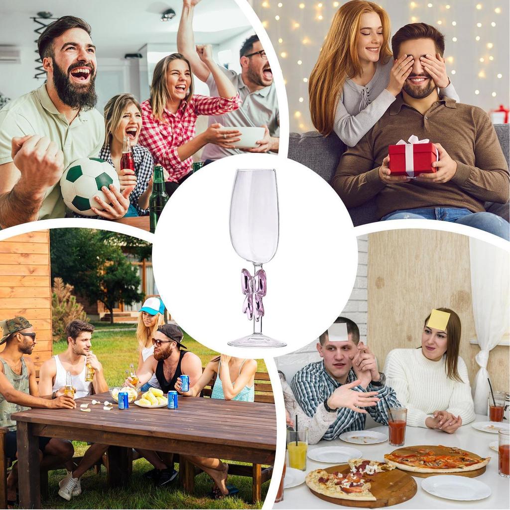 Půlkruhové sklenice na červené víno Kreativní křišťálové sklo Přenosné Čiré Poloviční sklenice na víno Zábavné Evropské Kreativní Sklenice na víno s dlouhou stopkou