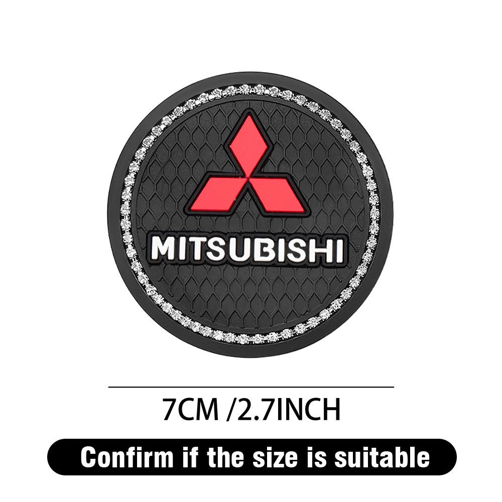 Car Coaster Silicone Anti-noise Water Cup Cushion Accessories For Mitsubishi Ralliart Lancer L200 Outlander Pajero Eclipse Cross