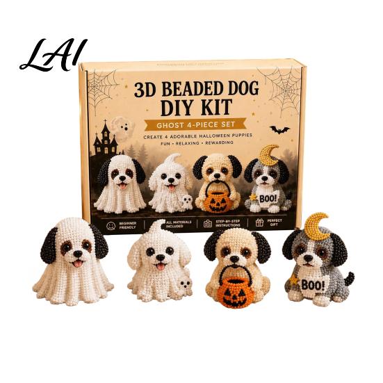 Forniture Artistiche Educative per Principianti Set Artistico Fai-da-te Cane di Halloween 3D Kit Cucciolo con Perline Kit per Creare Braccialetti Carini Animale Adulti Decorazione Scrivania Casa