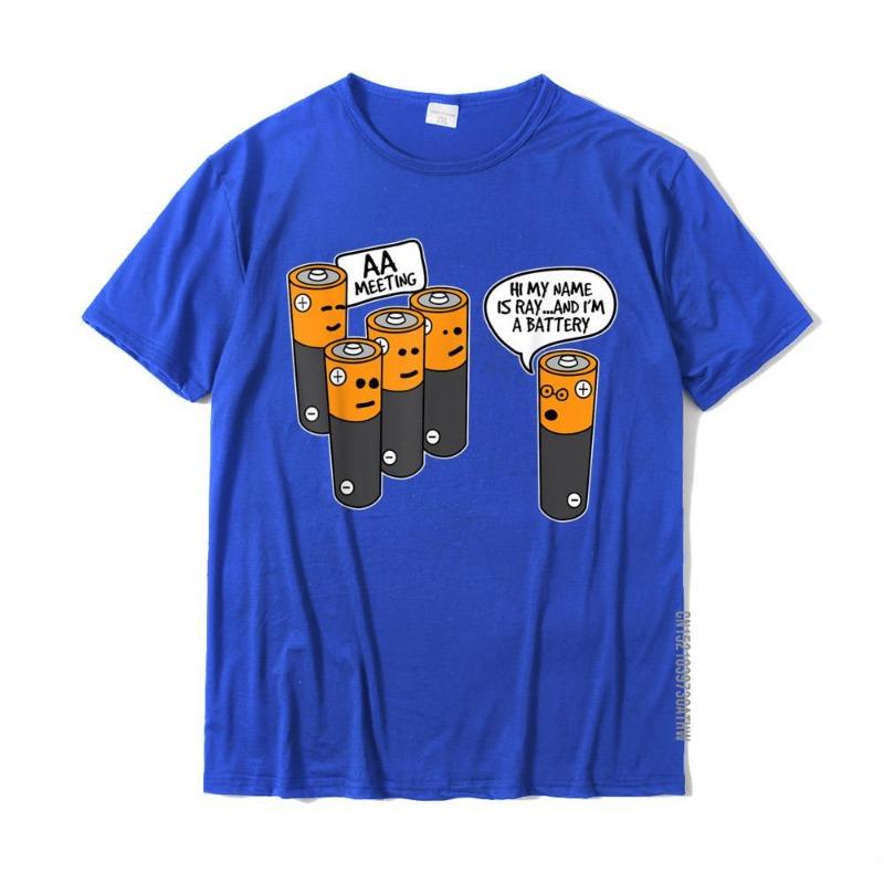 AA Alcoholic Battery Meeting Novelty Funny T Shirt Gift Top T-Shirts Summer Graphic Men Tees Summer Cotton