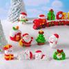 Mini Christmas Figurines Santa Clause Cartoon Snowman Statue Gift Miniature Knick-knacks