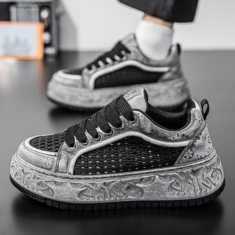 Fashion Green Tall Thick Soled Men's Sneakers Fashion Personality Simple and Versatile Youth Casual Shoes Comfortable Durable Sports