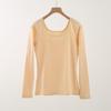 Women's Pure Cotton Long-Sleeve Top: Thin Autumn/Winter Base Layer, Warm Lycra Cotton Sweater