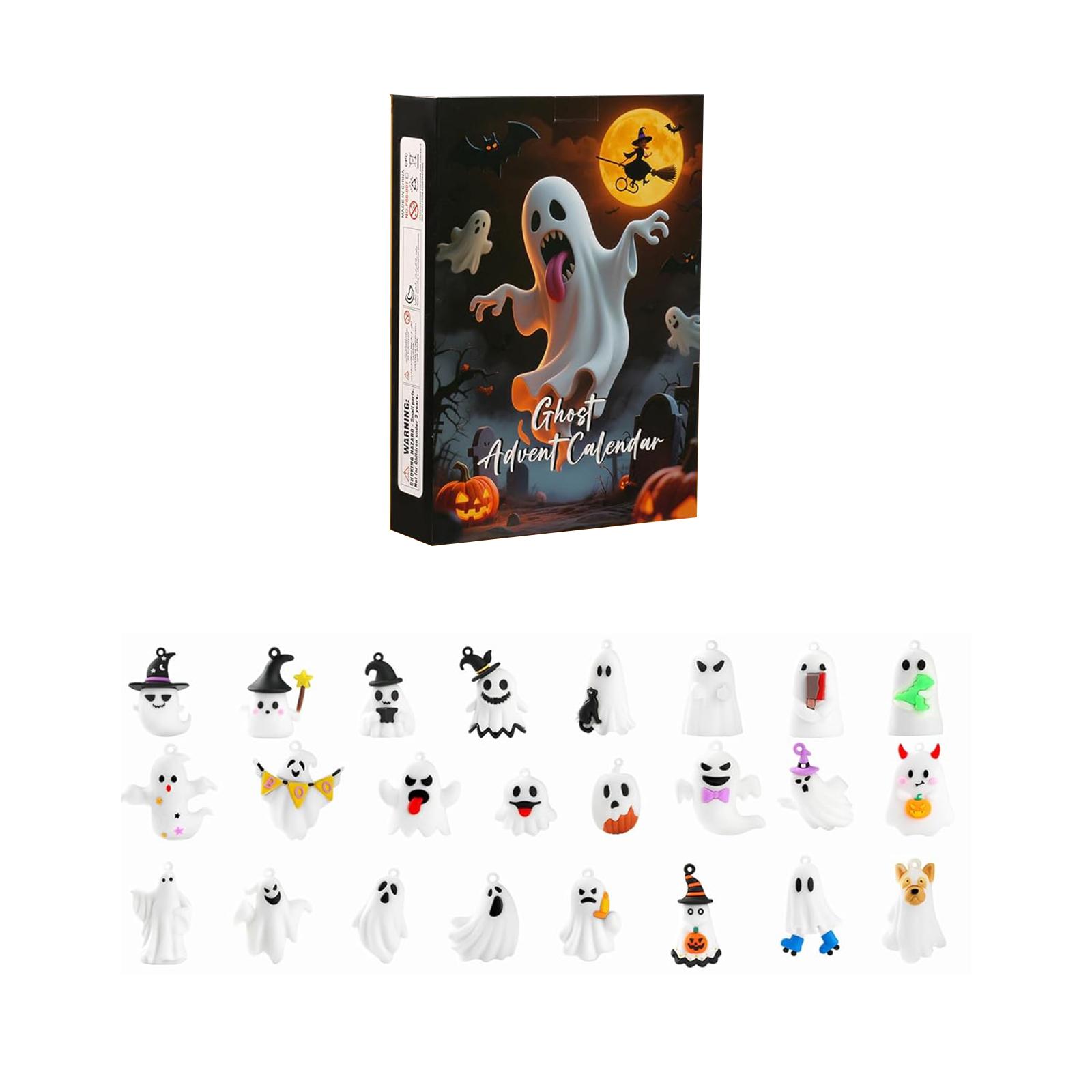 

Хэллоуин Адвент-календарь, 24-дневный календарь обратного отсчета до Хэллоуина с 24 коллекционными фигурками для детей, мальчиков, девочек, взрослых, подростков, украшения One Size