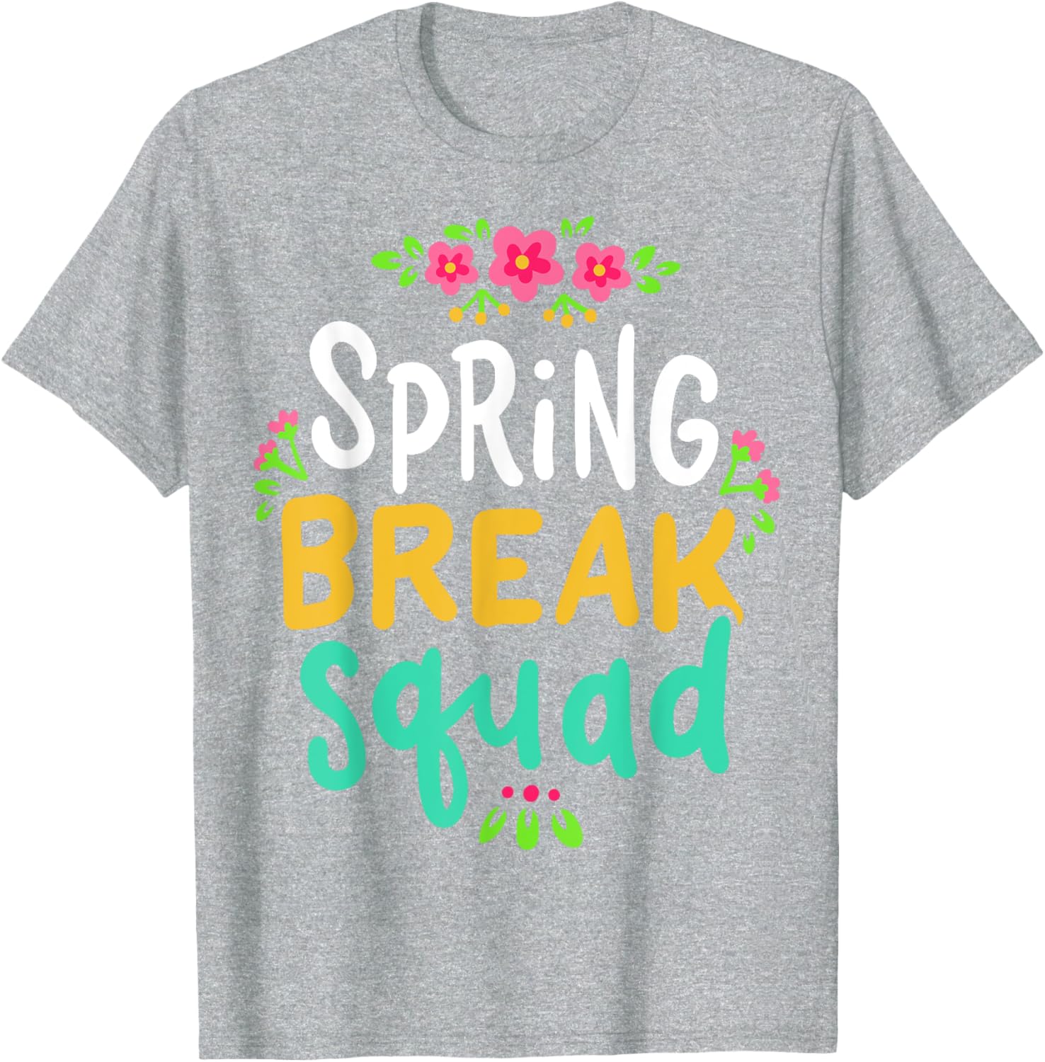 

Spring Break Squad Graphic Tee Breathable Cotton Short Sleeve T-Shirt for Vacation Daily 4XL