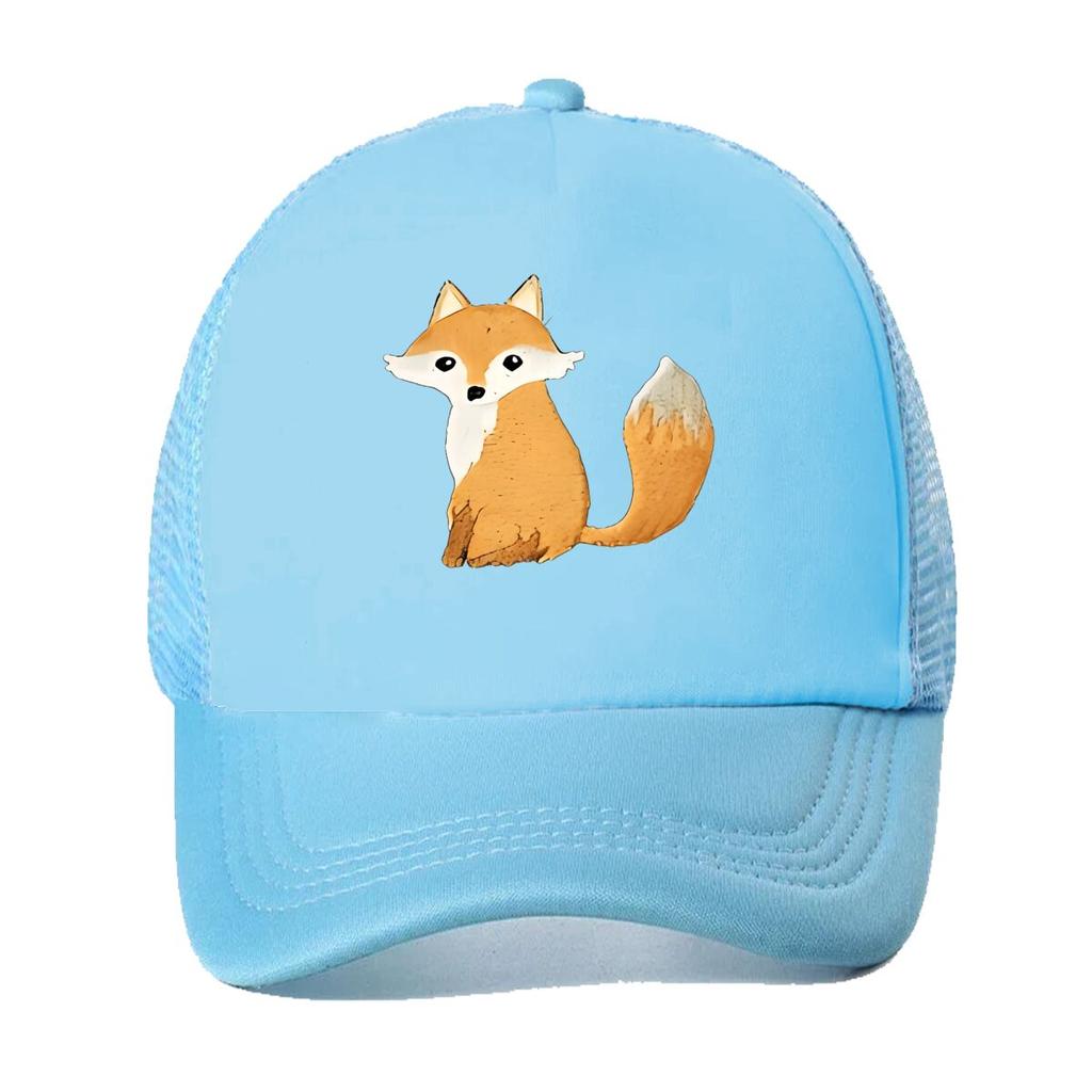 Fox Baseball Cap Adjustable Hat with Breathable Back Lightweight YK Style Unisex Couple Hat for Mesh Baseball Cap