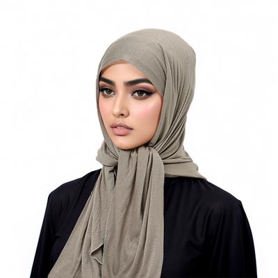 Ny Bomullsjersey Hijab Triangelscarf Muslim Redo Att Använda Omedelbar Hijab Enfärgad Huvudduk Wraps Premium Jerseyband