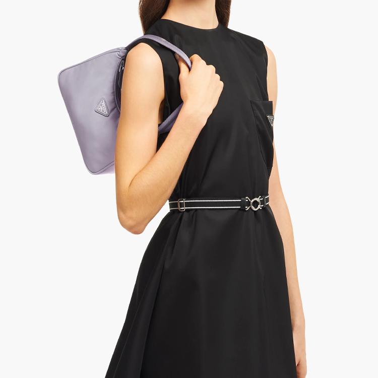 Prada Re-Edition 2000 Front Logo Zipper Closure Re-Nylon Mini Handbag Women handbags Wisteria 1NE515_RDH0_F0230