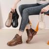 Scarpe Invernali 2025 in Vera Pelle da Donna Stivaletti alla Caviglia Caldi Peluche Retro Morbidi Pelle di Mucca Marca Stivali da Neve da Donna Taglia Plus 41