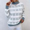 Women's Knitwear Christmas Snowflakes Half Turtleneck Christmas Sweater