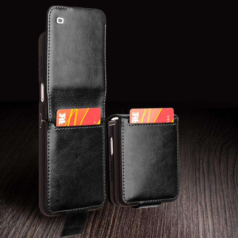 QIALINO For Samsung Galaxy Z Flip5 5G Genuine Cow Leather+PC Phone Case Card Holder Slim Fit Cover