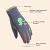 1Pair New Style Children's Gloves Skin-Friendly And Warm Silicone Luminous Cartoon Dinosaur Water-Resistant Fabric Unisex