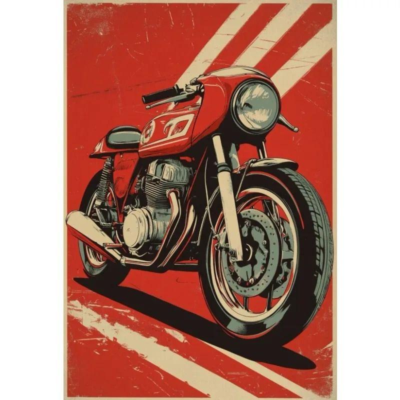 Minimalist Retro Motorcycle Metal Tin Sign Garage Home Biker Gift