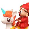 Electric God of Wealth Toy with Music LED Light Cartoon Riding Horse Fortune God Toy with Movable Joints Spring Festival New Year Gift