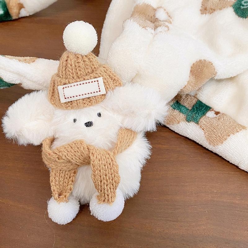 Plush Dog Keychain Cartoon Animal Pendant Keyring Fashionable Key Rings Jewelry Accessories for Backpacks and Phones