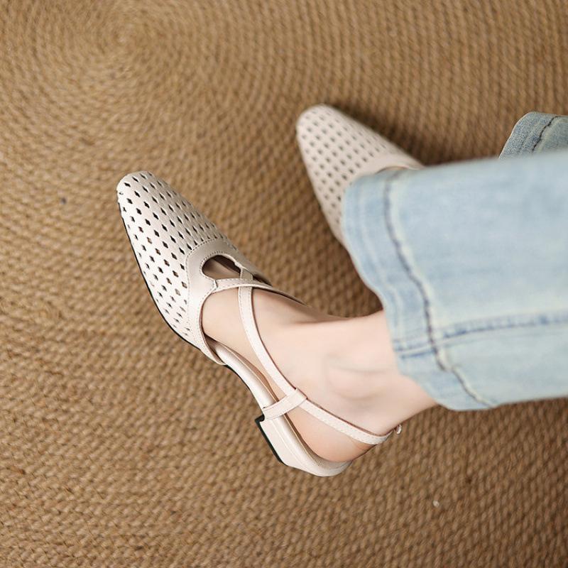 

Hollow flat-soled sandals women s summer women s bag head sandals rubber soft sole size women s shoes new empty sandals 43 (customized non-return and exchange)